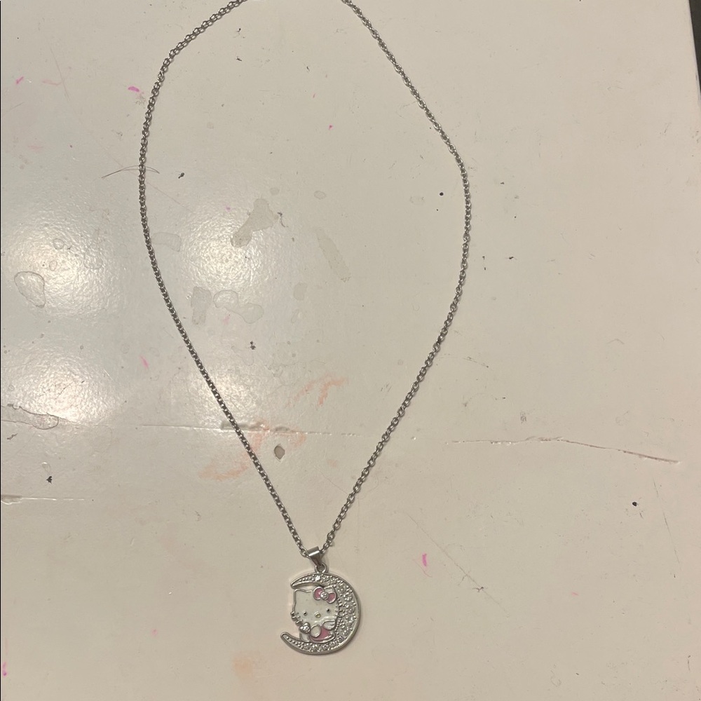 Silver Moon Pendant Necklace